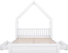 Queen Size Kids HouseBedFrame With UnderBedStorageDrawers