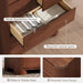 Walnut Dresser for Bedroom with 6 Drawers, 48" Tall Modern Chest of Drawers with Unique Thickened Foot, Rounded Corner Design, Wooden Dresser Organizer for Bedroom, Living Room, Hallway