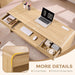 63" Modern Computer Desk with 2 Drawers, Wood Curved (Natural)