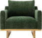 Green Solid Wood Frame Contemporary Cushioned Chair