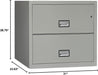 Lateral Fireproof File Cabinet 31" Wide 2-Drawer, Gray