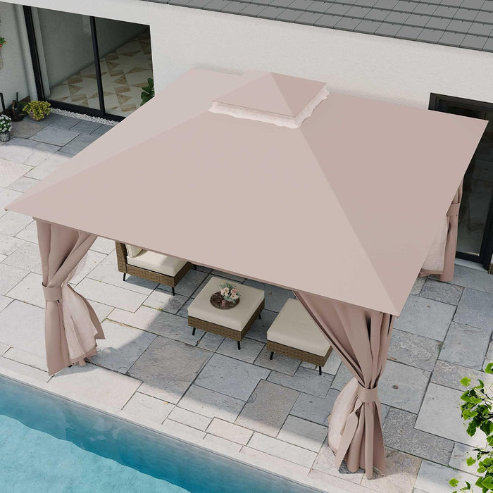 12x12 Ft Outdoor Gazebo WeatherResistant Mosquito Netting