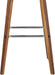 Vienna Mid-Century Modern 30" Bar Height Barstool Faux Leather Wood Finish, Grey/Walnut