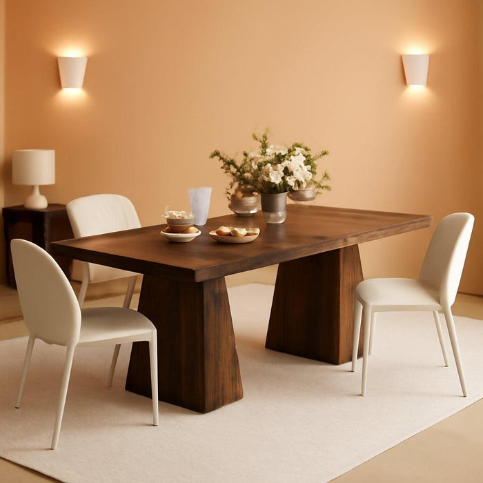 Dining Table for 6 People, Wooden Dining Table, Rectangle Table with Heavy Duty Legs, Modern Dining Table for Kitchen, Dining Room, Brown