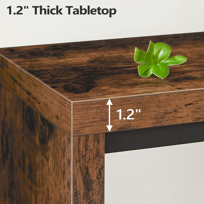 Console Table, 62.2" Long Sofa Table behind Couch, Narrow Entryway Table, Farmhouse Dining Table with Angled Metal Frame, Industrial Console Table for Entryway, Rustic Brown CTHR15801Z