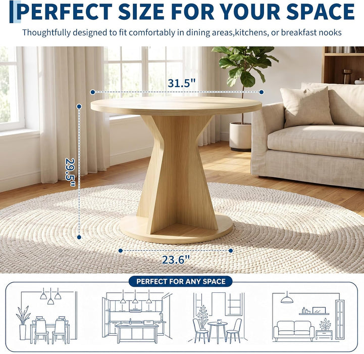 31'' round Dining Table for 4 People, Kitchen Table for Dining Room