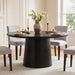 47.24 Inches round Dining Table, Modern Wooden Kitchen Table with Heavy-Duty Table Legs, Space Saving Circle Dinner Furniture for Kitchen, Dining Room, Living Room, Black