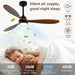 52" Outdoor Ceiling Fan with Light, 6 Speeds, Remote Control, Low Profile for Bedroom, Living Room, Dining Room