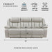 Wll Hugger Power Double Reclining Sof with Center Drop-Down Tble, Fux Lether Home Theter Seting with LED Lighting/Usb Chrging Ports/Wireless Chrger/Cup Holders, Mgzine Pocket, Gry