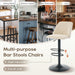 Bar Stools Set of 4, Modern Swivel Bar Chairs, Adjustable Upholstered Barstools Counter Height with Full Backrest for Bar, Dining Room, Kitchen Island, Beige