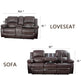 Bonded Leather Living Room Furniture Set Reclining Sofa Set Loveseat Furniture Sets in Living Room Sofa Recliners (Sofa+Loveseat, Brown)