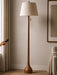 Mid Century Modern Real Wood Floor Lamp with Remote, 2 Shades