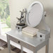 Silver Contemporary Vanity Table With Swivel Mirror