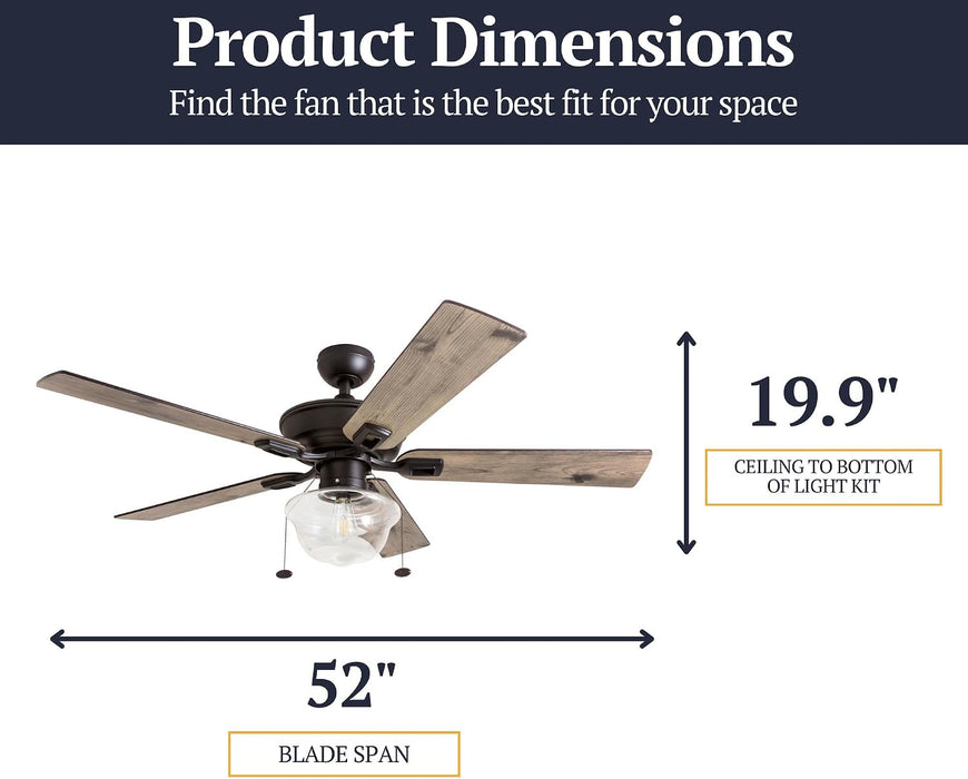 52 Inch Modern Farmhouse Integrated Led Ceiling Fan