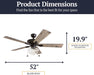 52 Inch Modern Farmhouse Integrated Led Ceiling Fan