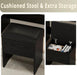 Black IntegratedLED Vanity Desk With Illuminated Mirror