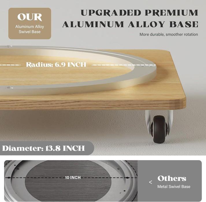 Five Tier Solid Wood Rotating Bookshelf NaturalFinish