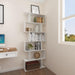 S Shaped Bookshelf, Modern Geometric Bookcase, 6-Tier White Display Case Book Shelf