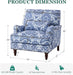 Navy Floral Fabric Armchair With Removable Cushion