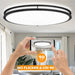 32" Oval Flush Mount Ceiling Light with Remote Dimmable LED Pendant Light Black Brush Nickel Finish Close to Ceiling Light Fixture for Living Room Bedroom Kitchen Dining, 65W