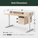 Electric Standing Desk 48 X 24 Inch with Monitor Shelf, 3 Drawers and Open Storage, Home Office Computer Workstation, Pure Maple, 2 Packages