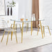 Clear Dining Chairs Set of 4, Modern Kitchen Chairs with Transparent Seat, Acrylic Accent Side Chairs with Plating Metal Legs for Dining Room, Kitchen, Living Room with Gold