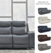 Signature Design by Ashley Mindanao Contemporary Leather Match Upholstered Power Reclining Sofa with Adjustable Headrest and USB Ports, Gray