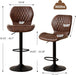 Bar Stools Set of 4, Modern Swivel Counter Height Barstools for Kitchen Island Chairs, Adjustable Fabric Bar Stools with Back for Kitchen Counter Bar, Brown