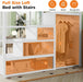 Full Size Loft Bed with Built-In Storage Stairs, Wardrobe, Metal High Loft Bed Frame with Sided Guardrail, Solid Slats, Space Saving Loft Bunk Bed Frame with Wardrobe for Kids Teens, White