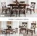 Solid Wood Dining Chairs Set of 2 with Cross Back, Walnut