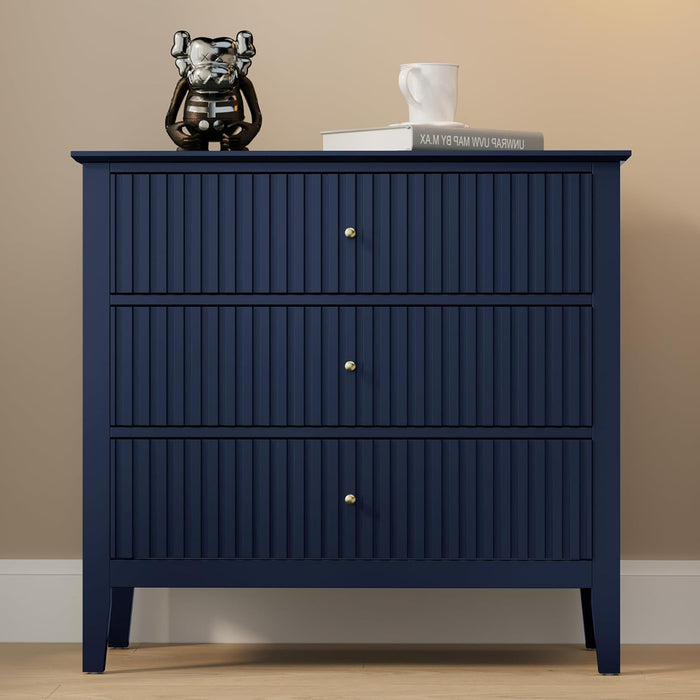 Blue 30 Inch Three Drawer Dresser Ball Bearing Slides — ShipItFurniture Blue 30 Inch Three Drawer Dresser Ball Bearing Slides — ShipItFurniture