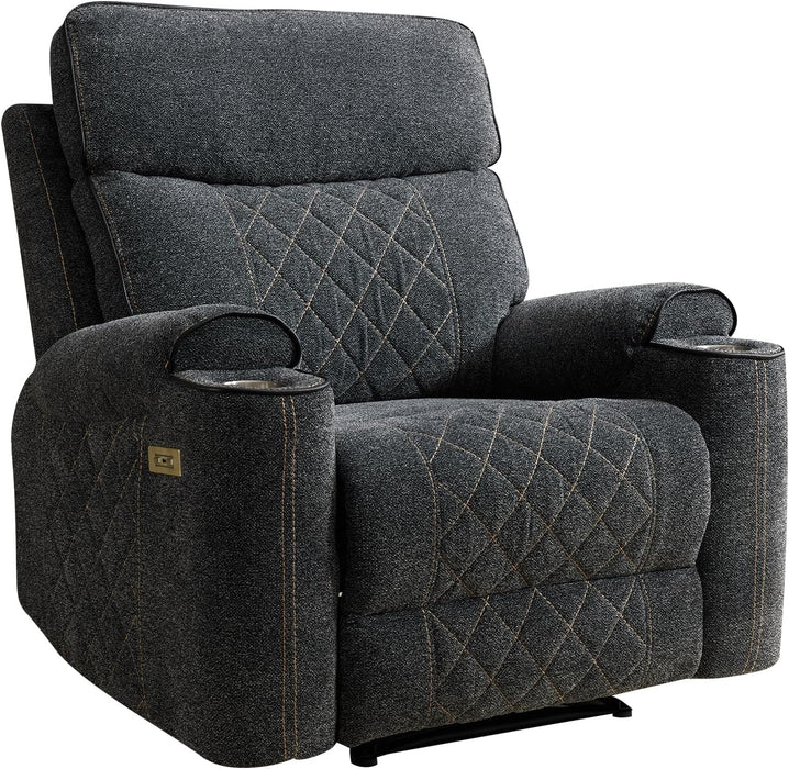 Classic Power Recliner Sofa with Cup Holders and Double Layer Backrest