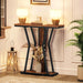 Narrow Console Table, 29.5" Small Entryway Table with Storage, 2-Tier Sofa Table behind Couch, Modern Style, for Living Room, Hallway, Foyer, Bedroom, Rustic Brown and Black BF66XG01