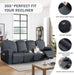 Diamond Recliner Sofa Covers 10-Pieces Stretch Large RV Couch Covers for 4 Seats Reclining Slipcovers Soft Solid Furniture Protector (Grey,4 Seat)