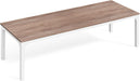 Two Person Desk, 78.7 Inches Extra Long Computer Desk, Wooden Large Office Desks with Strong Metal Legs, Double Desk for 2 People, Writing Study Table for Home Office, Oak & White