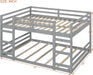 Full Over Full Bunk Bed SolidWoodSpaceSaving GrayFinish