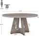 Farmhouse Dining Table, 47 Inch round Dinner Table for 4, Rustic round Dining Room Table for Home Dining Room Living Room (Grey)