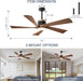 52 Inch Indoor Outdoor Ceiling Fan With Dimmable Led Lights