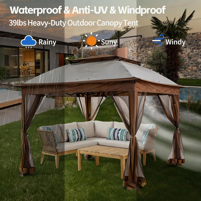 10' X 10' Pop up Gazebo Tent (Coffee)