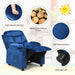 Kids Recliner Chair with Cup Holder, Adjustable Velvet Lounge Chair W/Footrest & Side Pockets for Children Boys Girls Room, Ergonomic Toddler Furniture Sofa Gifts, Kids Recliner (Blue)