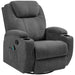 Recliner,Modern Fabric Rocking Chair with Massage,360 Degree Swivel Single Sofa Seat with Drink Holder