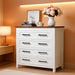 White Dresser Tall for Bedroom,Wooden 5 Drawer Dresser for Nursery,Chest of Drawers for Bedroom, Closet Storage Organizer for Living Room, Hallway, Closet (Brown&White)