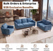 80 Inches Brilliant SkyBlue Chenille Sofa Reinforced