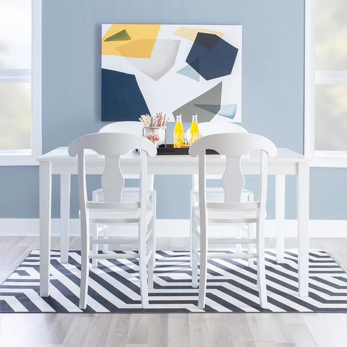 Elegant White Sixty Inch Contemporary Dining Table