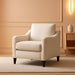 Mid Century Modern Accent Chair, Upholstered Living Room Chairs Armchair for Bedroom, Comfy Reading Accent Chairs with Wood Legs for Living Room, Beige