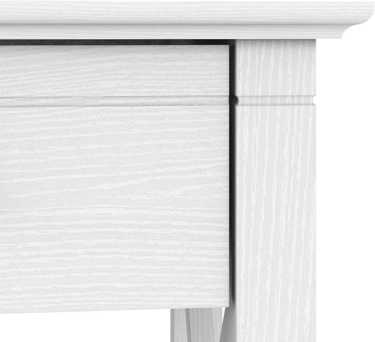 Bush Furniture Key West 60W Modern Farmhouse L Shaped Desk in Pure White Oak | 60-Inch Corner Table Workstation for Home Office