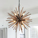 12 Lights Farmhouse Wood Sputnik Chandelier Fixture