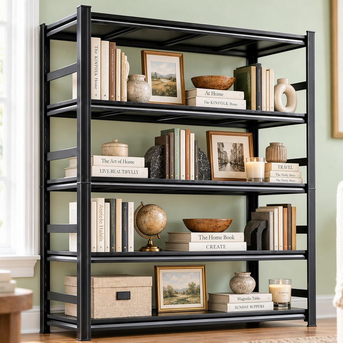Metal Book Shelf Adjustable Heavy Duty Bookshelf with Tool-Free Assembly