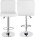 X-Large Bar Stools - Counter Chairs Adjustable Counter Height Swivel Barstools Set of 4, Square PU Leather Kitchen Counter Height Bar Stools, Kitchen Island Chairs,White