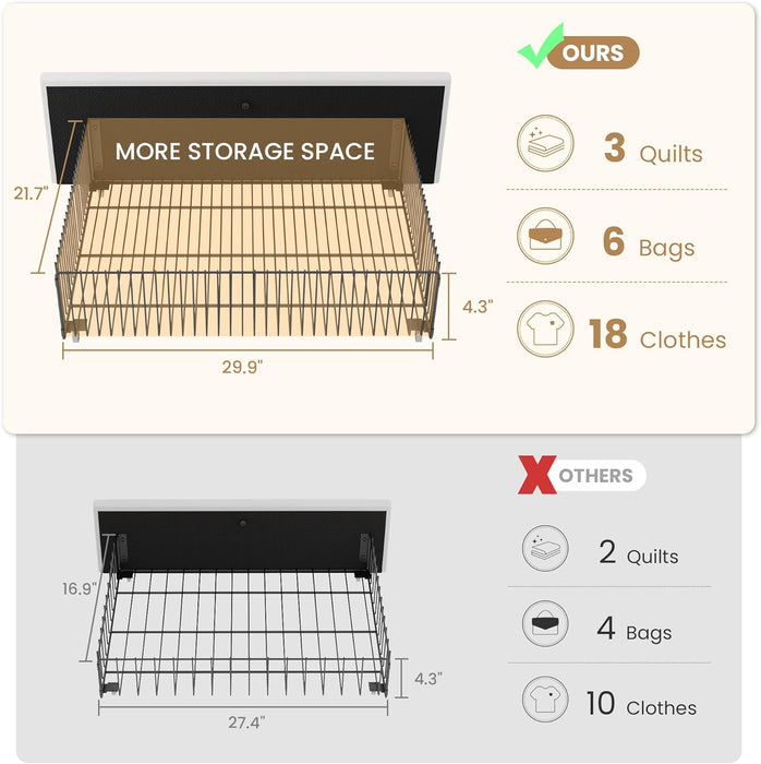 Full Size Platform Bed Frame with 4 Storage Drawers, Velvet Upholstered Headboard, Mattress Foundation with Wooden Slats Support, No Box Spring Needed, Easy Assembly, White